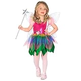 W WIDMANN MILANO Party Fashion - Kinderkostüm Regenbogenfee, Kleid, Flügel, Faschingskostüme