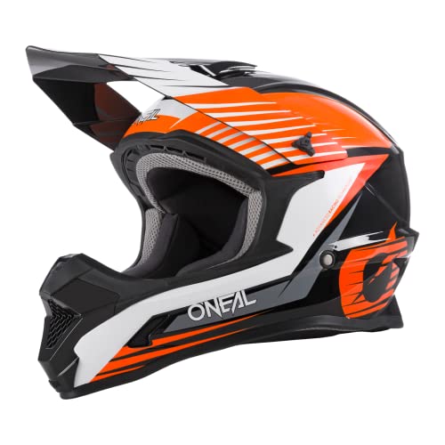 O'NEAL | Motocross-Helm | MX Enduro Motorrad | ABS-Schale, Sicherheitsnorm ECE 22.05, Lüftungsöffnungen für optimale Belüftung & Kühlung | 1SRS Helmet Stream | Erwachsene | Grau Neon-Gelb | Größe M