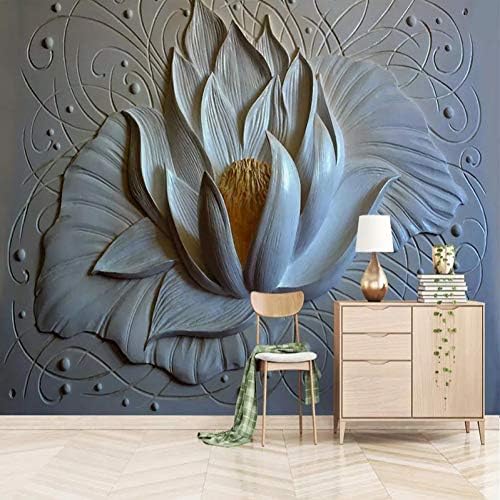 Relief Lotosblume 3D Tapeten Wanddekoration Fototapete Sofas Wohnzimmer Wandbild Schlafzimmer-430cm×300cm