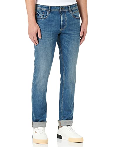 Camel Active Herren 5-Pocket Houston Straight Jeans, Blau (Mid Blue Used 41), W36/L30