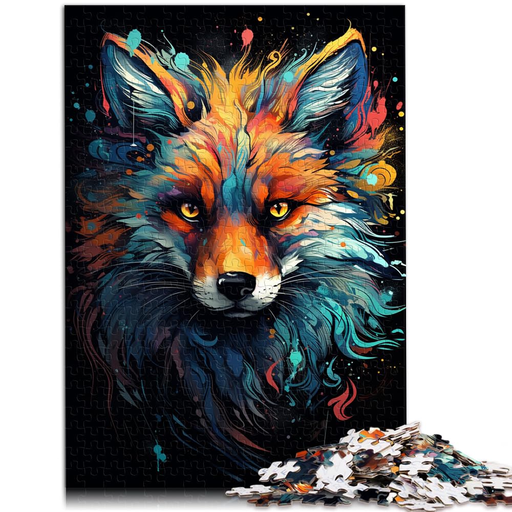 Puzzles, Geschenke, Spielzeug, Farbmalerei, Fuchs, 1000-teiliges Puzzlespiel aus Holz, lustige Aktivitäten zu Hause, Geburtstagsgeschenk, Reisegeschenke, 1000 Teile (50 x 75 cm)