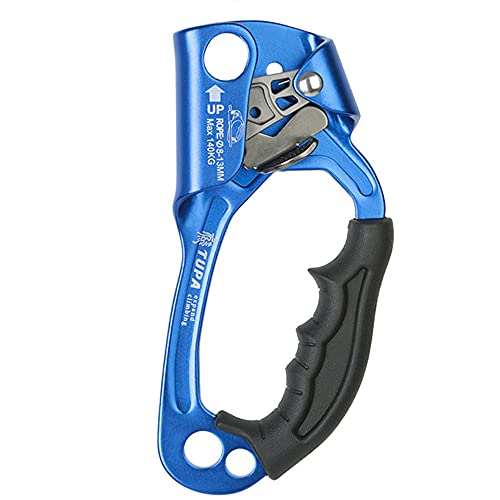 ANCLLO Kletter-Handaufsteiger für Kletterbäume, Handaufsteiger, Kletterbaum, Baumpfleger, Abseilausrüstung, Seilklemme für 8 12 mm Seile, Blau