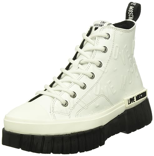 Love Moschino Damen Sneaker, Bianco, 37 EU