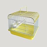 Kleiner tragbarer Vogelkäfig Reisebox, for Vögel und Kleintiere Vogeltransportbox mit Sitzstange und Futternäpfen Tragbarer Vogelreisekäfig Leichtes, atmungsaktives Heimtierzubehör(Yellow)