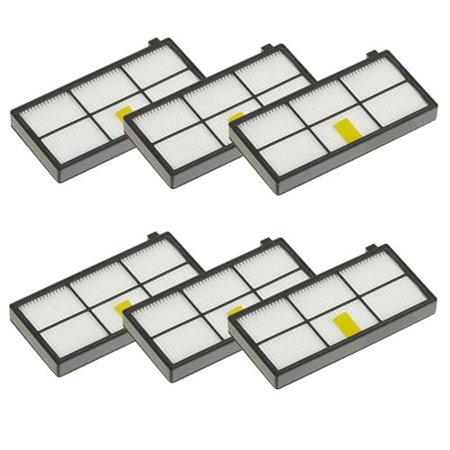 VAKIRA For IRobot, Roomba 960 900 891 800 Serie Zubehör Ersatzteile Staubsauger Nachfüllset Gummi-Seitenbürste HEPA-FILTER Wartungsset für Saugroboter(Size:6PCS Filter)