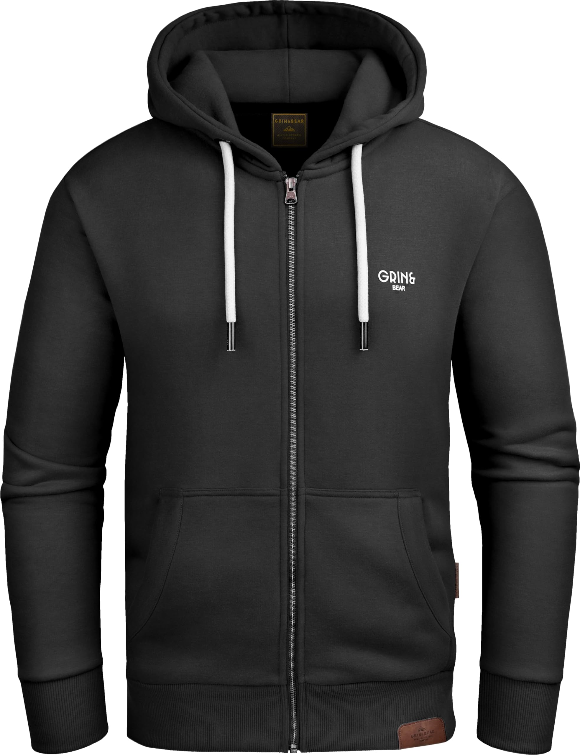 Grin&Bear Hoodie Herren Hoodie Sweatjacke GEC607 Schwarz S