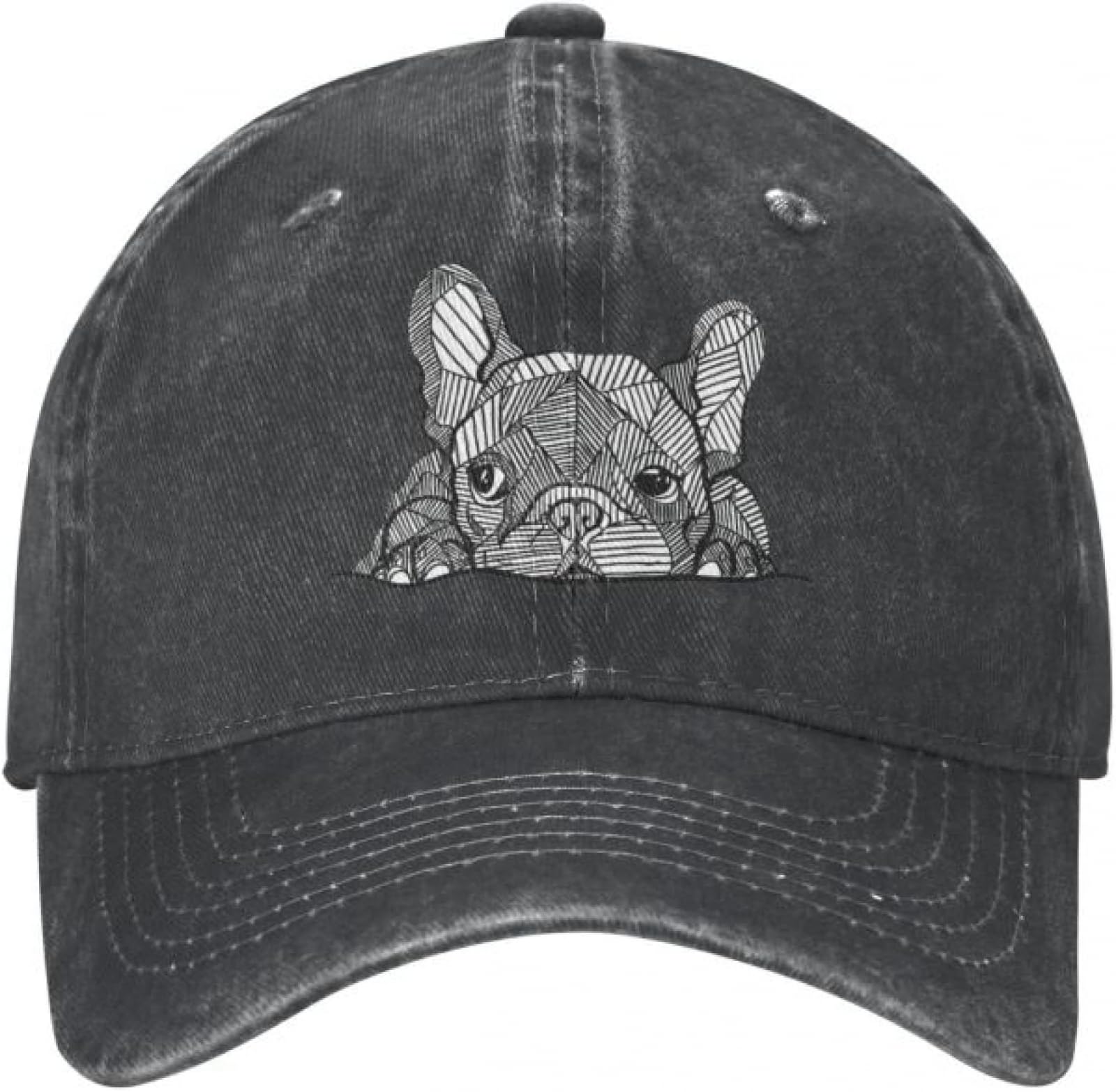 GPMZZMIX Baseballkappe Hiphop Sonnenhut Herren Klassische Baumwolle Französische Bulldogge Baseballkappe Damen Herren Verstellbarer Frenchie Hund Papa Hut Performance Geschenk