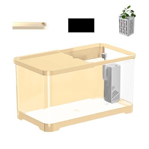 Nbhuiakl Aquarium-Kit | Kleines Aquarium, dekoratives Salzwasseraquarium-Set | Kreatives Fischaquarium mit Korb, vielseitige Aquarien für Quallen, Guppys, Garnelen, Goldfische