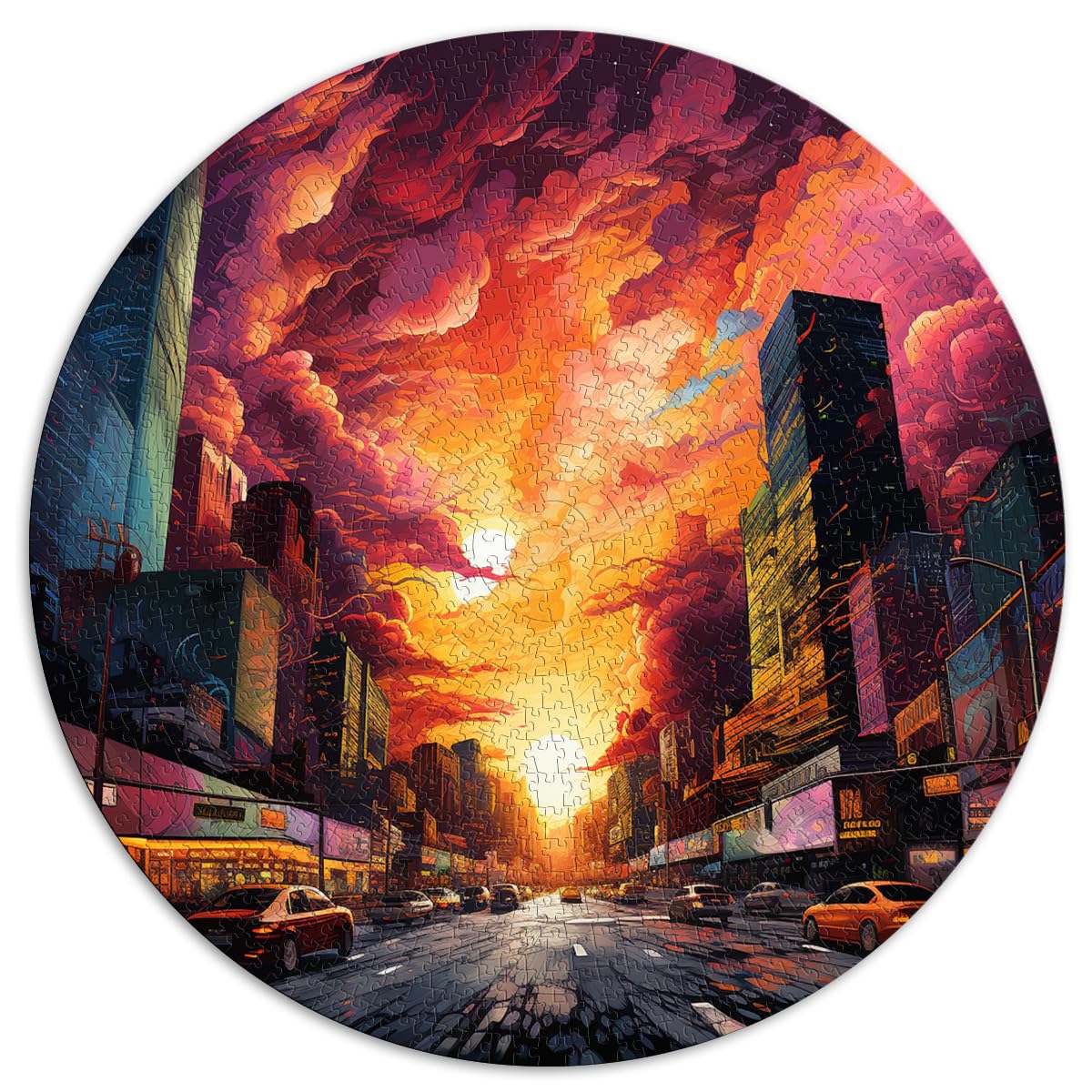 Puzzle „Urban Sunset“ für Erwachsene, 1000 Teile, 67,5 x 67,5 cm, lustige Puzzles, jedes Teil ist einzigartig – anspruchsvolles, unterhaltsames Spiel für die ganze Familie