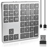 Wireless Nummernblock, 35 Tasten Wireless Ziffernblock, Bluetooth Ziffernblock, Aufladbare Kabellose Mini-Zahlenblock, Numpad mit USB-C, Numeric Keypad für iPad, Mac, Tablet, Notebook, Mobiltelefon