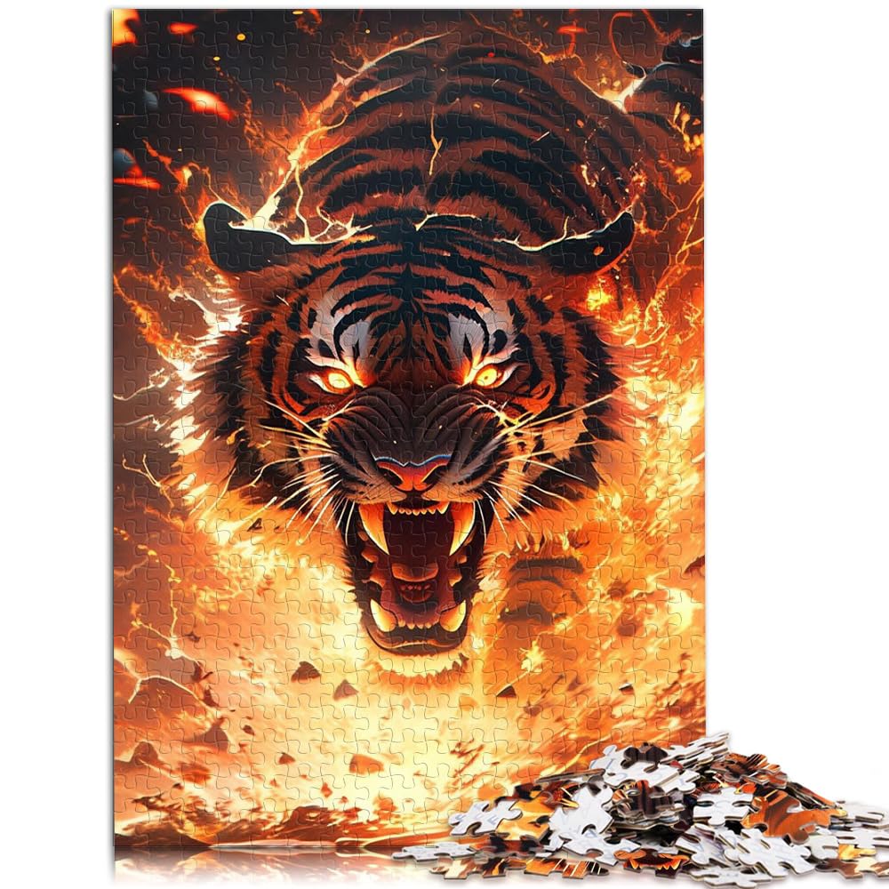 Spiel-Geschenk-Puzzle „Der Wilde Tiger“, 1000 Teile für Erwachsene, aus Holz, interessantes Puzzle zur Stressreduzierung, 1000 Teile (50 x 75 cm)