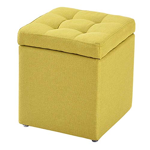 RAABYU Drehbarer Hocker, Würfel-Aufbewahrungshocker, Sitzhocker, Sitzbank, Spielzeugkiste, Tablett, Organizer-Box, Sitzhocker, Schuhbank, Sitzhocker, Sitz-Grün, 30 x 30 x 35 cm