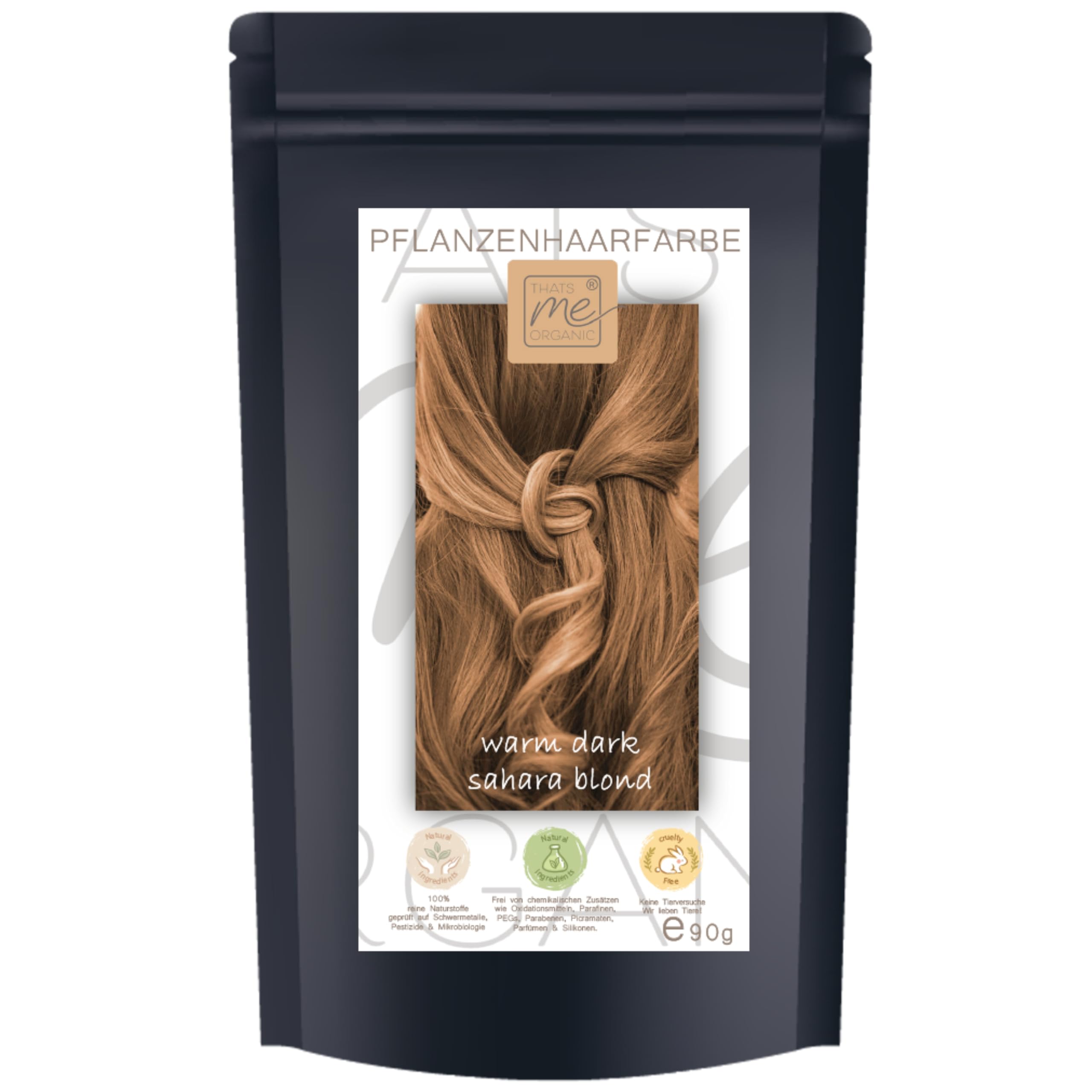 Thats me Organic® Profi Pflanzenhaarfarbe Komplettset (warm dark sahara blond) – Bio Haarfarbe ohne Chemie – Haarfarbe für gesundes Haarefärben auch während Schwangerschaft und Stillzeit