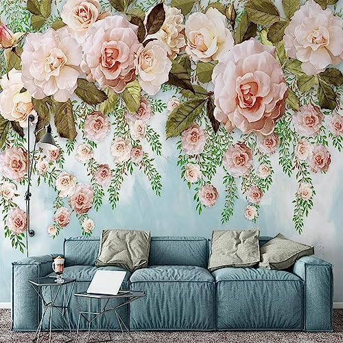 XLMING Einfaches Ölgemälde Blumen Hochzeitszimmer 3D Tapete Home Dekoration Wohnzimmer Sofa Schlafzimmer Tv Hintergrund Wand-400cm×280cm