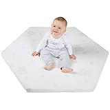 roba Laufgittermatratze 6 eckig - safe asleep - Baby Matratze für Laufgitter / Laufstall - Laufgittereinlage mit abnehmbarem Jacquard Bezug