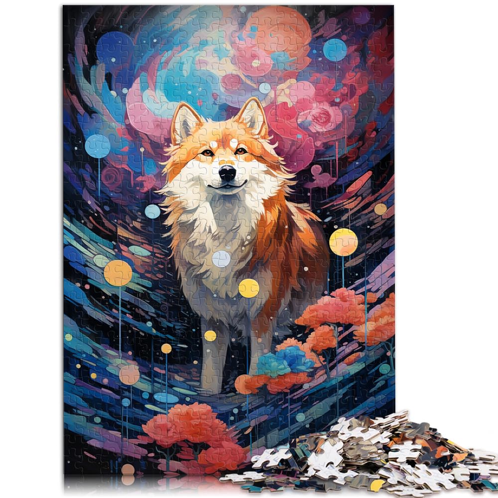 Puzzle für farbenfrohes, psychedelisches Shiba Inu-Puzzle mit 1000 Teilen. anspruchsvolles, unterhaltsames Spiel für die ganze Familie, 1000 Teile (50 x 75 cm)