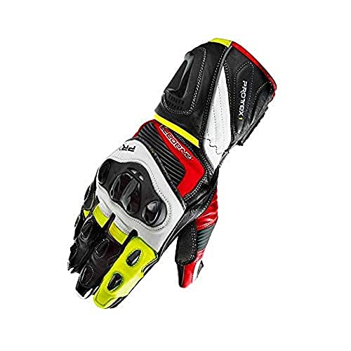 ON BOARD PRX-1 Racing-Handschuhe, Unisex, Schwarz/Weiß/Rot/Fluor