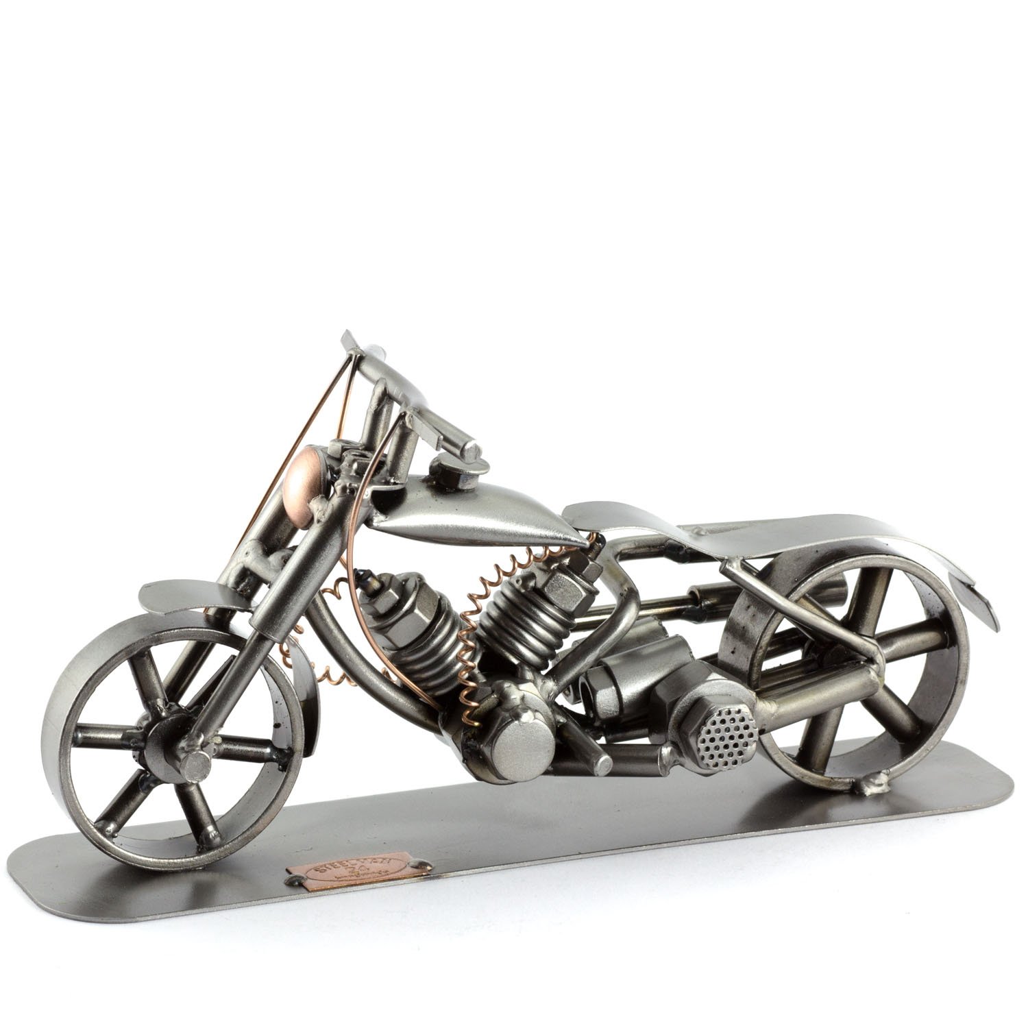 Steelman24 I Schraubenmännchen Chopper Spezial Mit Persönlicher Gravur I Made in Germany I Handarbeit I Geschenkidee I Stahlfigur I Metallfigur