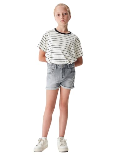 LTB Jeans Shorts für Mädchen Judie G Bermudas Slim Mittlere Taille mit Reißverschluss in Grau aus Baumwollmischung - Größe 170CM