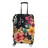 CSGJMYGS Reisegepäckhülle, elastisch, waschbar, modisch, kratzfest, bunte Blumen, Koffer-Schutz, passend für 45,7 - 81,3 cm Gepäck, Stil-7, M