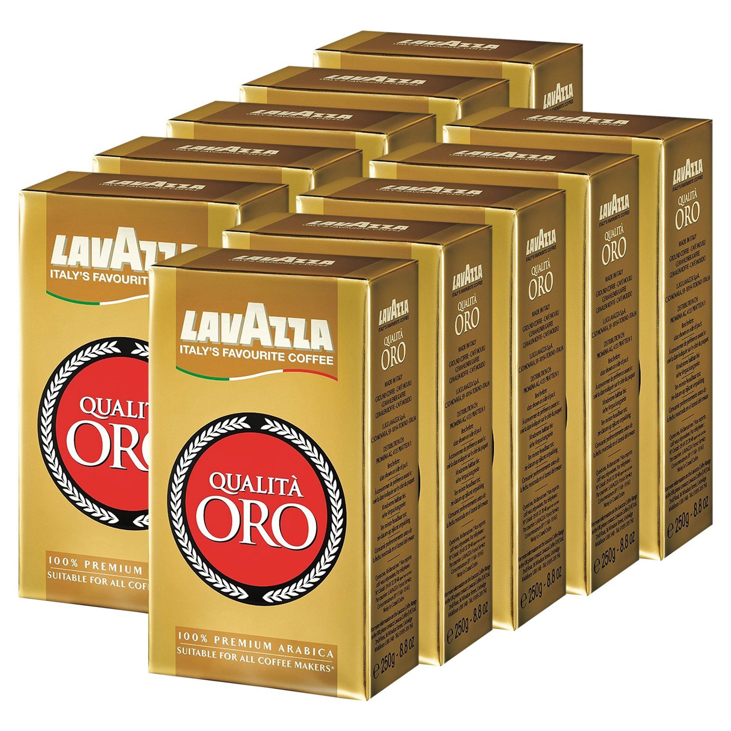 Lavazza Kaffee Qualità ORO, gemahlener Bohnenkaffee (10 x 250g)