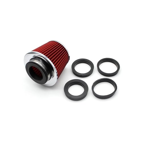 Induktion Schlauch Kit Universalfilter 90 80 76 70 63 MM Auto-Hochstrom-Luftfilter Kaltluftansaugadapter Für Sport-Rennwagenmotor Auto Luftansaug(Red)