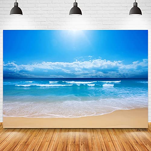 Fotografie Kulissen Für Baby-Feiertags-Party-Geburtstag-Sommer-Fototermin Tropischen Strand, Sonne, Meer Blauer Himmel Foto-Studio Backgrounds300x200cm