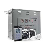 Dampfsauna-Generator Sauna -Heizung 9 kW Temperatursensor Dampfzeit Einstellung Dusche Dampf Badezimmer Sauna Messing Auto -Abfluss IPX5 Wasserdichte Fernbedienung für Home Spa(Color:VS-C090-9KW-BP)