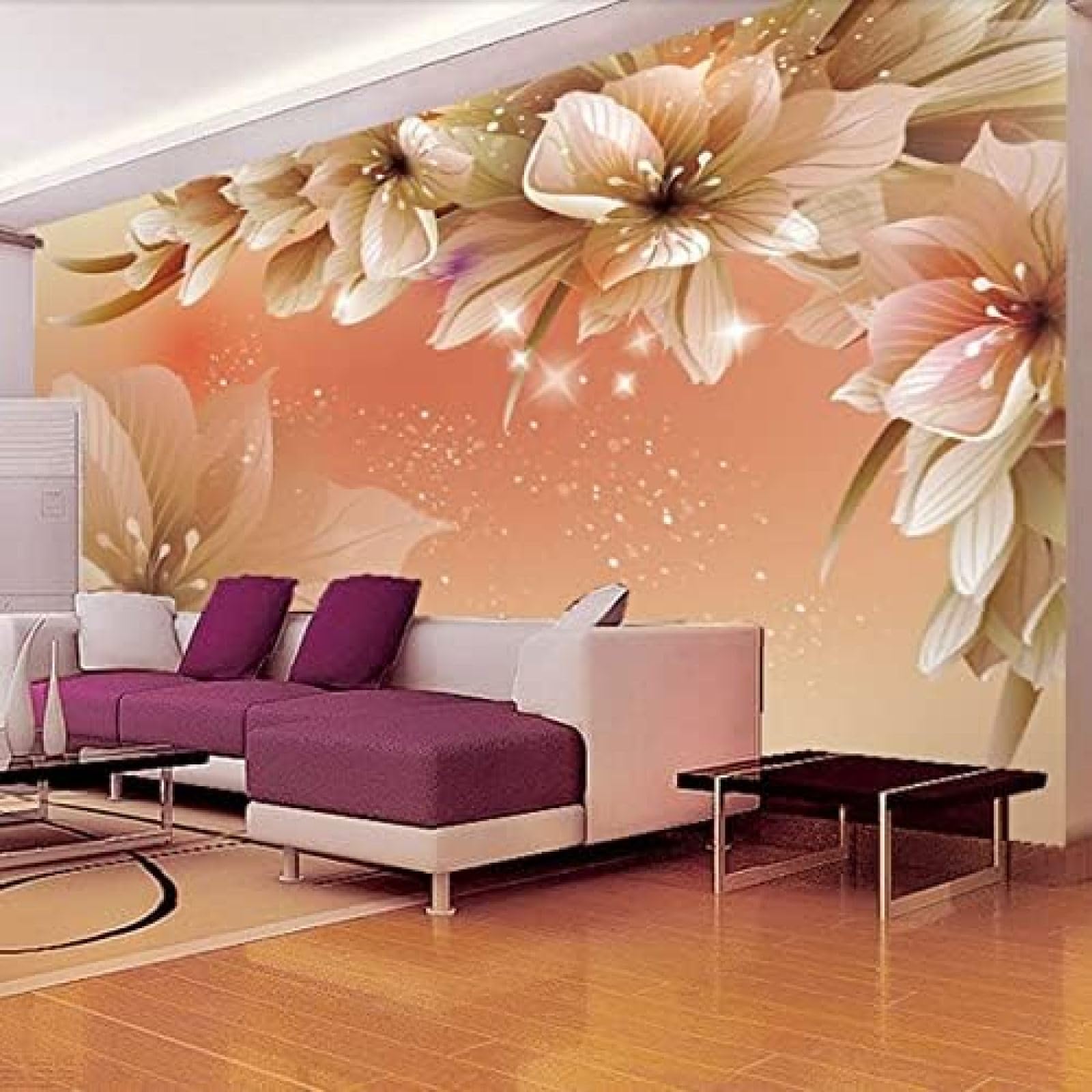 XLMING Einfache Und Gemütliche Blumen 3D Tapete Wohnzimmer Sofa Schlafzimmer Esszimmer Home Dekoration Wand-300cm×210cm