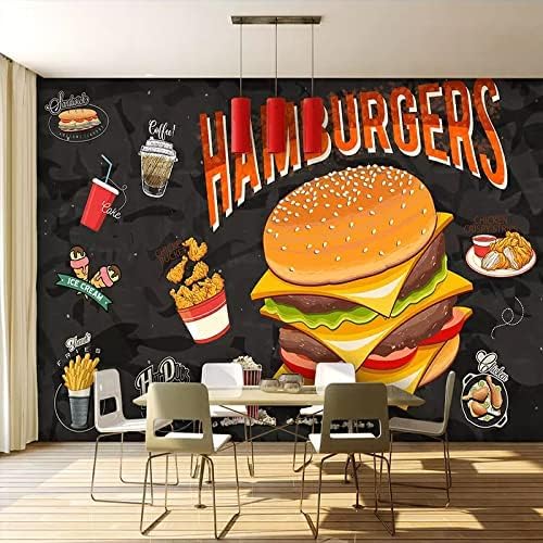 Cartoon Doodle Burger Bilder 3D Tapeten Wanddekoration Fototapete Sofas Wohnzimmer Wandbild Schlafzimmer-200cm×140cm