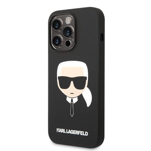 KARL LAGERFELD KLHCP14LSLKHBK Hülle für iPhone 14 Pro 6,1" hardcase Schwarz Silicone Karl`s Head