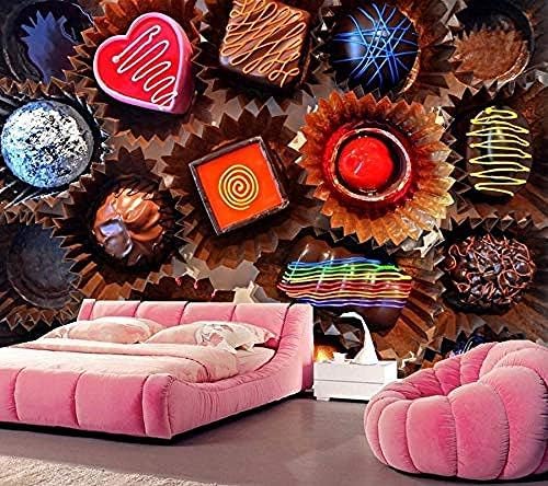 XLMING Schokolade Candy Candy Food Cafe Restaurant 3D Tapeten Home Esszimmer Sofa Schlafzimmer Wohnzimmer TV Hintergrund-250cm×170cm