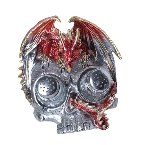 Totenkopf Flaschenhalter Gewürzglasständer Totenkopf Ornament Kunstharzskulptur Einzigartiger Gewürzflaschenständer Kunstharzstruktur