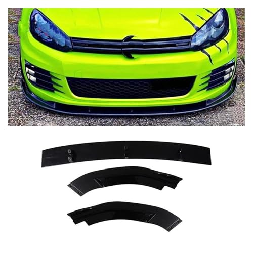 Splitter Auto Front Stoßstange Splitter Lip Diffusor Body Kit Spoiler Schutz Für VW Für Golf 6 MK6 Für GTI Standard 2008 2009 2010 2012 Frontlippe(Kohlenschwarz)