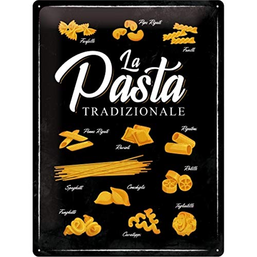 Nostalgic-Art 23239 Retro Blechschild Home & Country – Pasta Tradizionale – Geschenk-Idee für Nostalgie-Fans, aus Metall, Vintage-Dekoration, 30 x 40 cm