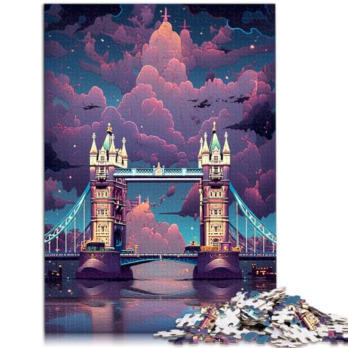 Puzzle | Puzzles Tower Bridge England 1000 Puzzles für Erwachsene 1000 Teile Holzpuzzle ganze Familie und diese 1000 Teile (50x75cm)