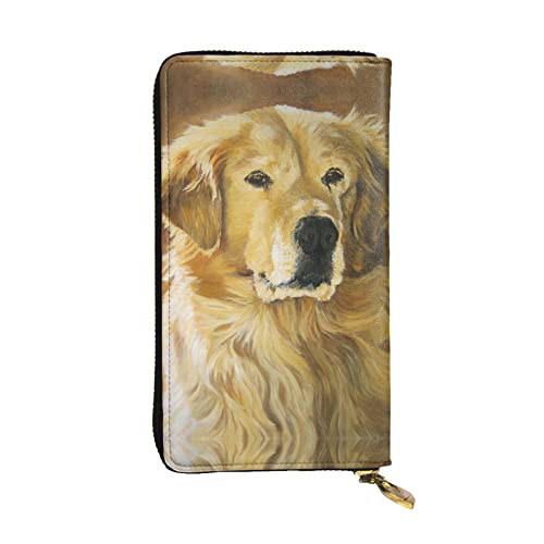 DMORJ Golden Retriever lange Clutch aus Leder, 19 x 10 cm, bequem, leicht, wasserdicht, langlebig, schönes Geschenk, Schwarz, Einheitsgröße, Schwarz , Einheitsgröße