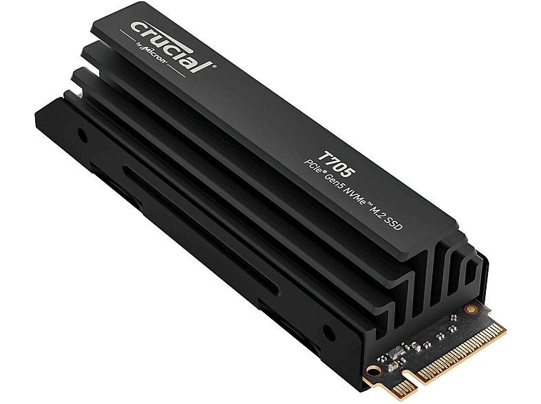 CRUCIAL T705 PCIe Gen5 NVMe Festplatte mit Heatsink, 2 TB SSD M.2, intern