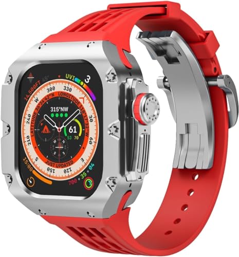 NEYENS Uhrengehäuse aus Titanlegierung und Uhrenarmband, Upgrade-Kit, für Apple Watch Ultra 2, 49 mm, RM-Stil, Herren-Ersatzband mit Metallrahmen, For Ultra 49mm, Achat