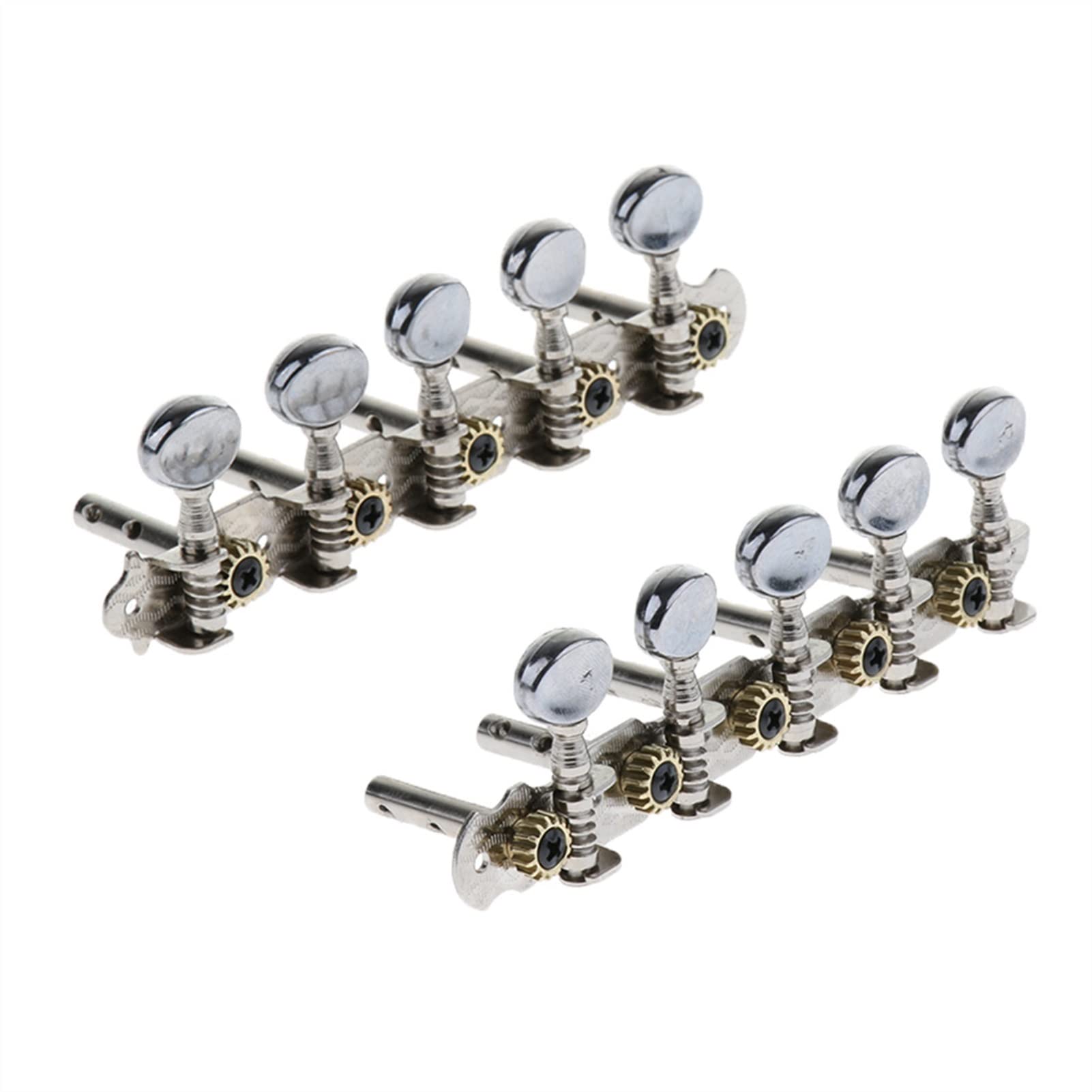 Gitarren Stimmwirbel Silber 5r5l. Tuning-Pegs-Tuner-Maschinenköpfe Für 10-String-E-Gitarre 2-Packung