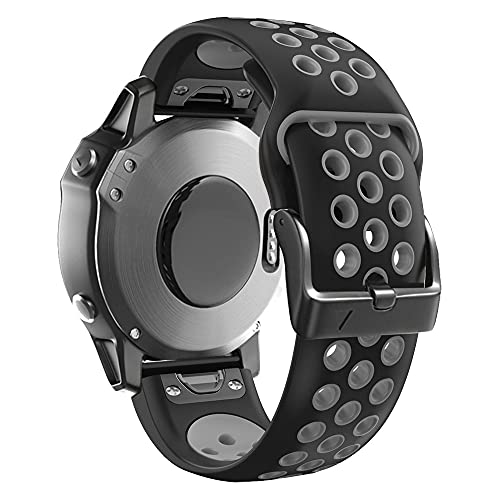 NEYENS Correa Smartwatch-Armband für Garmin Fenix 6 6X Pro 5 5X Plus 7 7X Epix 3 3HR 945, Silikonband 26, 22 mm, atmungsaktives Armband, 26mm Width, Achat