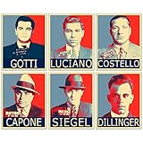 Mobsters Mugshots Hope Poster – Set mit 6 Bildern (20,3 x 25,4 cm) – Al Capone Bugsy Siegel Lucky Luciano John Gotti Frank Costello John Dillinger