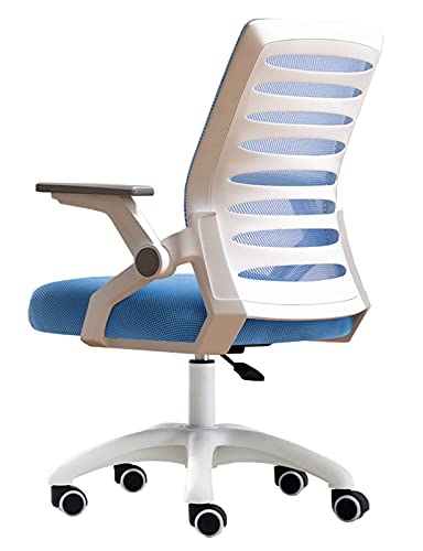 QYZUJIKL Ergonomischer Schreibtischstuhl, Home-Office-Stuhl – Arbeitsstuhl mit rollender, drehbarer Armlehne, Verstellbarer, mittelhoher Rückenlehne – Baumwollsitz – Chefsessel, Zeichenstuhl, Gaming