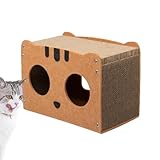 Katzenkratzhaus Karton | Abnehmbare Katzenspielbox, Wellpappe, Kratzbaum für Indoor-Katzen, Abnehmbarer Kratzbaum Katzenversteck Wellpappe