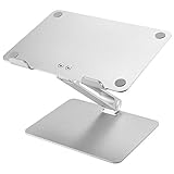 YOUCAI Laptop Ständer, Multi-Winkel Notebook Ständer Universal Halter Aluminium Stander Ergonomisch Tragbar Faltbar Tablet Ständer Kompatibel mit MacBook Ipad Notebook Silber