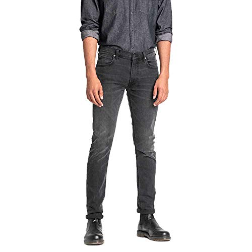 Lee Herren Tapered' Tapered Fit Jeans Luke', Grau (Moto Grey Hga), 28W / 32L (Herstellergröße: 28W / 32L)