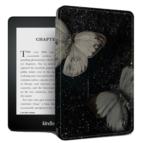 Schutzhülle Für Den Brandneuen Kindle Oasis (9. Generation, 2017)/Kindle Oasis (10. Generation, 2019), Ultraleichte Pu-Hülle Mit Automatischer Wake/Sleep-Funktion – Pailletten-Schmetterl