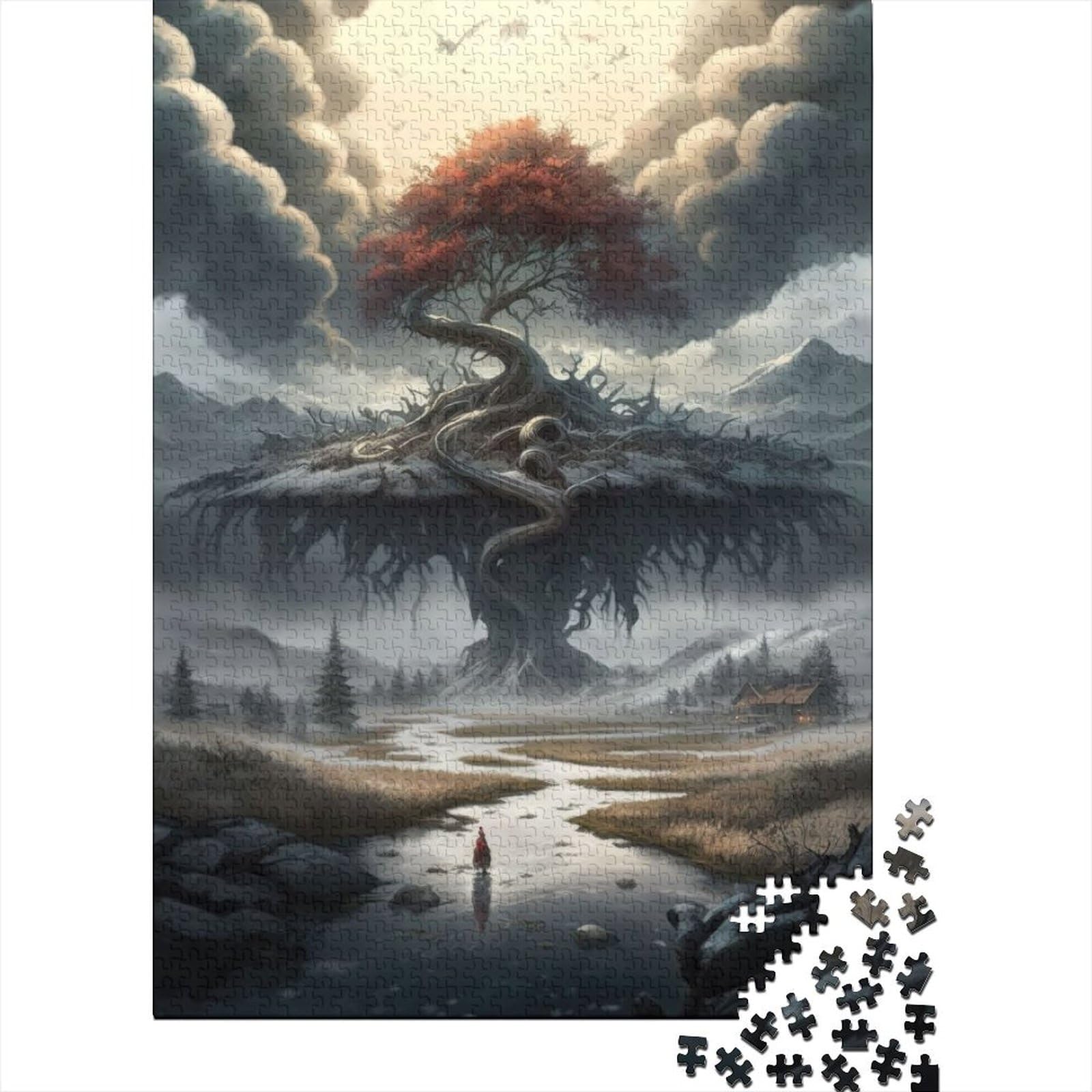 Holzpuzzle Himmelsbaum des Lebens – Puzzle für Erwachsene und Jugendliche – Interessantes Puzzle zur Stressreduzierung (Größe: 52 x 38 cm)