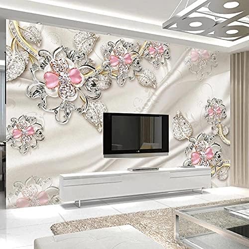 Schmuck Diamant Blumen 3D Tapeten Wanddekoration Fototapete Sofas Wohnzimmer Wandbild Schlafzimmer-200cm×140cm