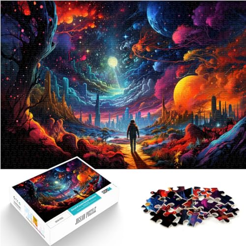 Puzzle für farbenfrohes Planetsefe-Puzzle, 1000-teiliges Holzpuzzle für Erwachsene, Spaß bei Aktivitäten zu Hause, Geburtstagsgeschenk, Reisegeschenke, 1000 Teile (50 x 75 cm)